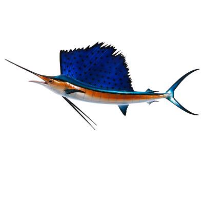 China Professional Europe Fiberglass Manufacturer 138x24x65 Dsl54l Sailfish House Crafts Decorative Product Fish For Wall for sale