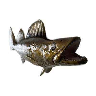 China Europe Wall Sculptures Fish Wall Mount Trophy Taxidermy Plate Wall Mounted Hand Painted Hanging Coastal Decor Miniature Eye for sale