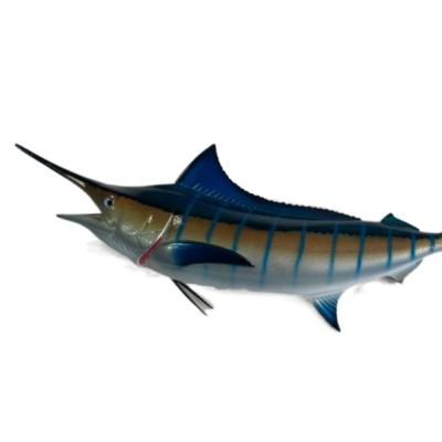 China Europe Hot Selling Wall Art Animal Pattern Decor Blue Marlin Design Colorful Glass Wall Good Quality Decor for sale