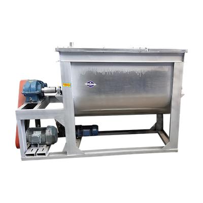 China Industrial Horizontal Animal Feed Mixer Livestock Ribbon Blender Efficient Powder Mixing Equipment Stainless Steel for sale