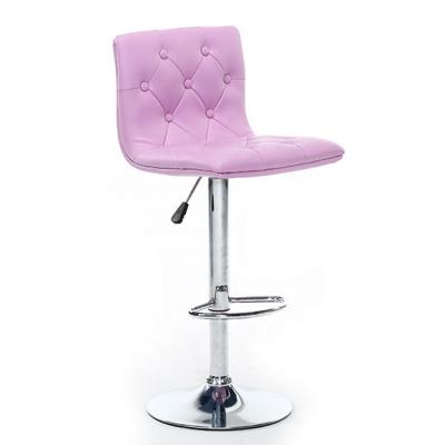 China Modern pink low back height adjustable bar stool, bar furniture, commercial furniture for sale