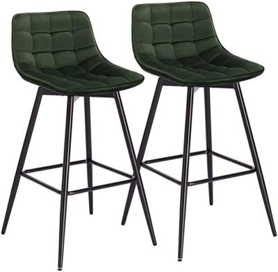 China 2021 Modern Velvet Fabric Fashion Design Bar Chair Modern Bar Stools With Back for sale