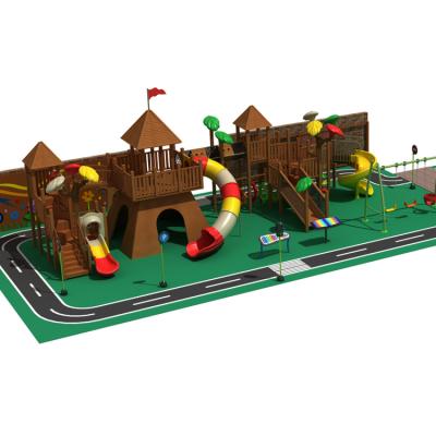 China Shopping Mall Slide / Combo Slide Game Ground Wooden Outdoor Playsets Playground Equipment for sale