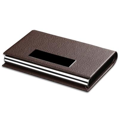 China Fashion Leather and Metal Business Name Card ID Bank Credit Card Case Holder for sale