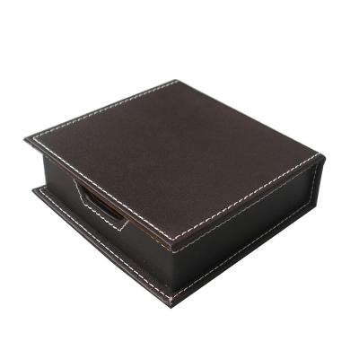 China Custom Handmade Leather Note Box Business Note Box Leather Note Card Holder for sale