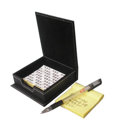 China Handmade Custom Leather Notepads Box Note Cube Holder for sale