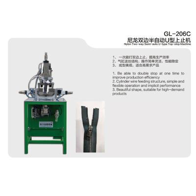 China Zipper Top Stop Machine Improve Two Way Semi Automatic Metal Zipper Efficiency Nylon U Type Top Stop Machine for sale