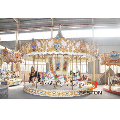 China electric carousel 16-seat imitation upper drive luxury carousel 16 seats carousel rides for sale