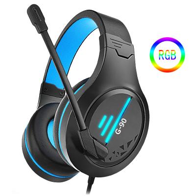 China Dropshipping GUAN GE G90 Earphone Wired Gaming Headset With Microphone USB RGB Light Gaming Earphone for sale