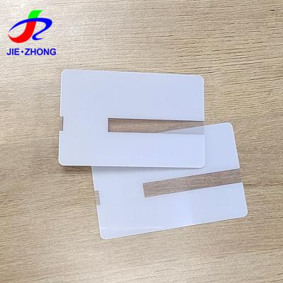 China Professional Custom Waterproof CR80/Waterproof White Blank PVC Plastic ID Card With Clear Window for sale