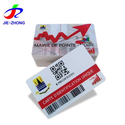 China High Quality Waterproof/Waterproof Credit Card Size PVC Preprinted Plastic Business Card With Barcode for sale