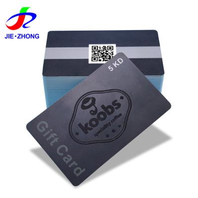 China Plastic Supplier Make Magnetic Stripe Plastic Gift Scratch Certificate Card With QR Code for sale