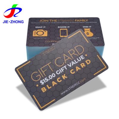 China Custom Printed Wholesale Customizable Plastic PVC Membership Gift Certificates for sale