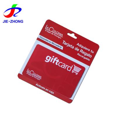 China High Quality Plastic PVC Custom Printing Plastic Business Prepaid Gift Certificate With Stand for sale