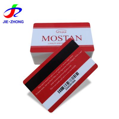 China Professional Custom PVC Waterproof/Waterproof CR80 Plastic Loco/Hico VIP Barcode Magnetic Stripe Card for sale