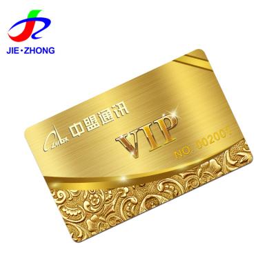 China Plastic Personalized Pro VIP Cards Custom Customer Club Business Membership PVC Gold Printing PVC Cards for sale