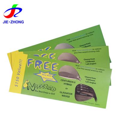 China paper & Cardboard Factory Price Customized Printing Coupon Gift Voucher Card With Logo for sale