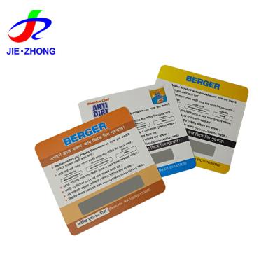 China paper & Custom Marketing Cardboard Competitive Price Voucher Code Reward Scratch Off Cards for sale