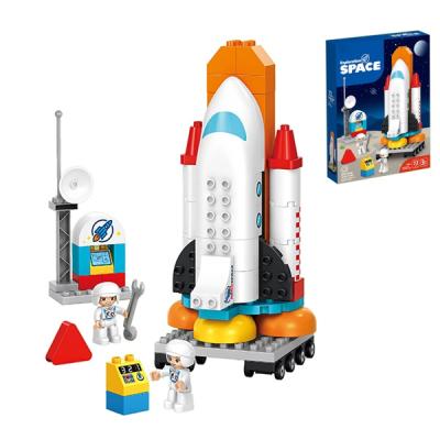 China Construction Toy Educational Toy 72pcs Kids Plastic Rocket Block Building Block Toy for sale