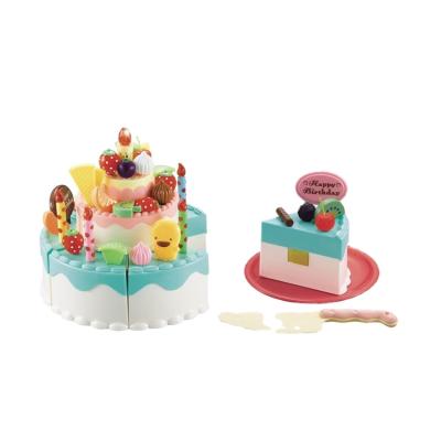 China Plastic Kitchen Set Cut Out Food Cake Topper Set Pretend Play House Toys Cooking Play Set for sale