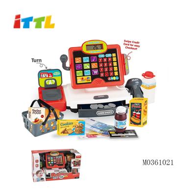 China Calculate New Design Shopping Cash Register Toy Set Kids Cashier Toy For Fun for sale