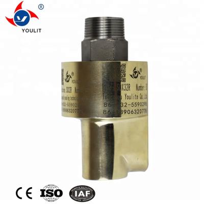 China 1/8-3 Inch Coolant Water Double Way Brass Water Coolant Housing Hot Air Rotating Unions Water Rotary Joint For Hose for sale