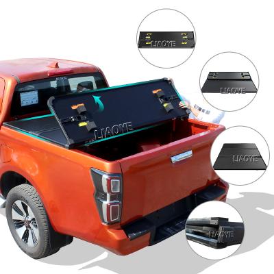 China Aluminum Truck Accessories Triple Hard Folding Tonneau Cover For 5.8ft Silverado Chevy 1500 for sale