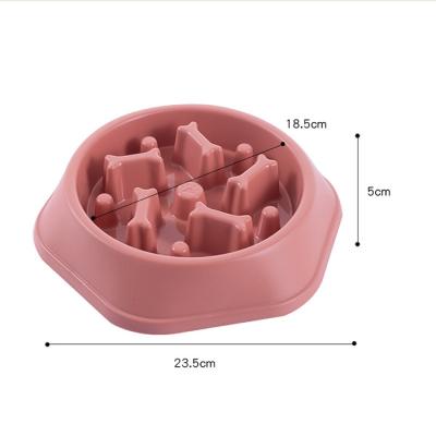 China Non-automatic hexagonal anti-clogging pet food slow bowl to prevent knock over pet feeding bowl for sale