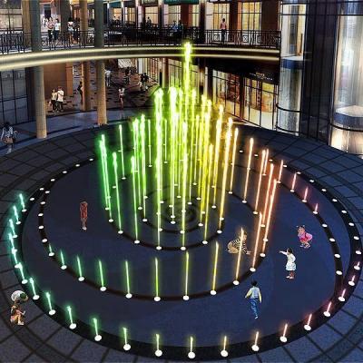 China Colorful 304 Stainless Steel Music Fountain Spiral Dancing Dry Water Fountain For Shopping Mall for sale