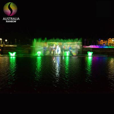 China Jianhe 80*25 Meters Rectangle Water Screen Film Musical Fountain And Laser Show Customized Size for sale