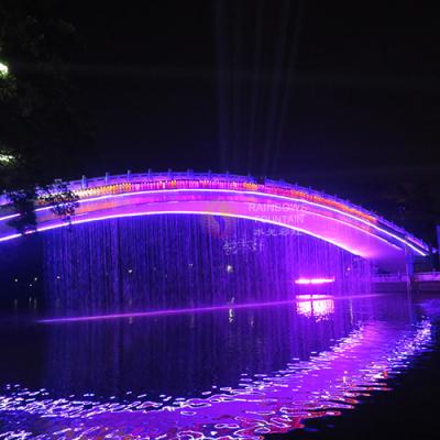 China Autumn Modern Project Outdoor Led Water Curtain Rain Bridge Foshan City Water Curtain Fountain for sale