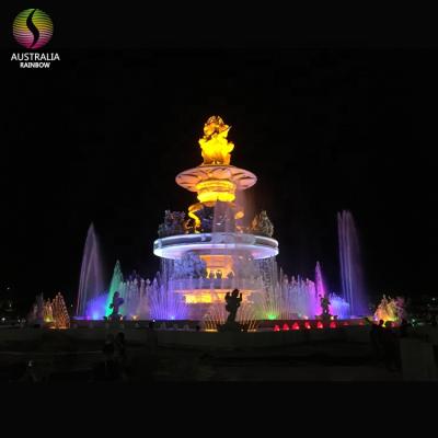 China Modern Outdoor Virtual Sculpture Water Feature Customized Round Fountain For Decoration for sale