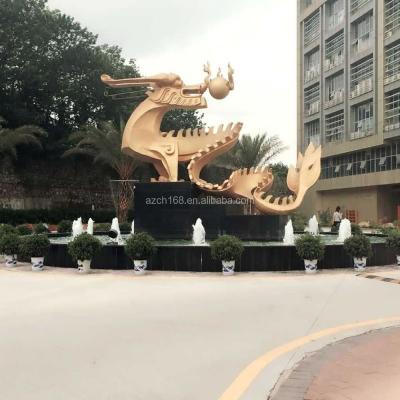 China Round Dragon Statue Sculpture Water Fountain, Garden Stainless Steel Fountains For Decoration for sale