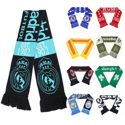 China New Adult Women Men Knitting Basketball Scarves Soccer Fans Custom Acrylic Soccer Scarf for sale