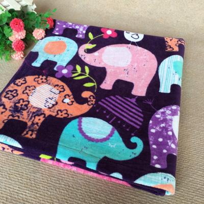 China Disposable Cartoon Printing Butterfly Elephant Automotive Pineapple Coral And Fish Soft Bath Kids Beach Towels for sale