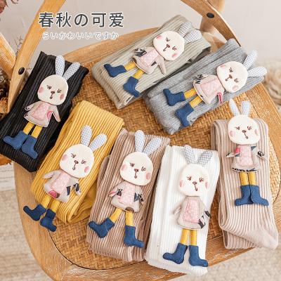 China Anti-pilling 2022 Winter Girls Pants Knitted Organic Cotton Gaiters For Kids With Tights Cute Girls Pantyhose Toddler Bunny Socks Legging for sale