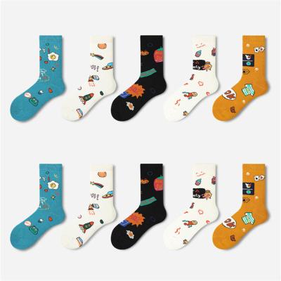 China Wholesale custom women men's factory girl teen tube crew cotton breathable colorful fashion socks dress teenager bang handsome for sale