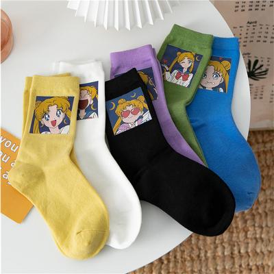 China Wholesale Women's Breathable Japanese Korean Teen Maid Ankle Dress Bangs Cotton Fashion Sailor Moon Anime Breathable Tube Sock for sale