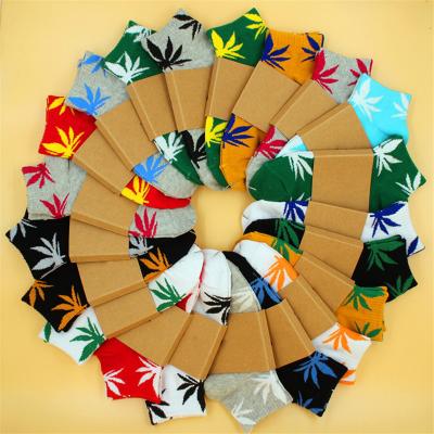 China Wholesale QUICK DRY Women's Low Cut Ankle Men's Boat Shorts No Show Hemp Leaf Cotton Weed Summer Socks for sale