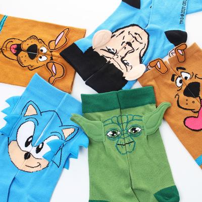 China Wholesale Men QUICK DRY Slouch The Dog Yoda Dress Crew Sock Funny Cute Combed Cotton Cartoon Fashion Sock for sale