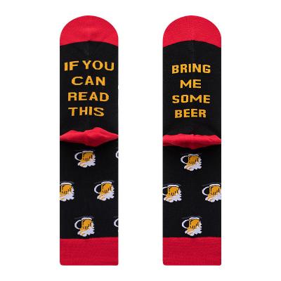 China Wholesale QUICK DRY bangs men if you can read this fashion man drink cotton crew tube novelty socks for sale