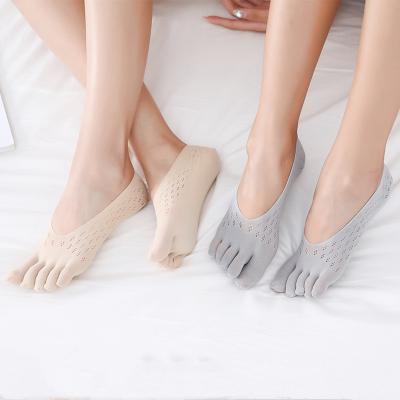 China Women's Soft Custom Summer Slightly Soft Heat No Show Non-Slip Heel Invisible Toe Socks Velvet Mesh Breathable Ladies 5 Sock For Teen Girl for sale