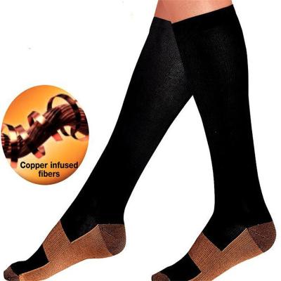 China Cheap 20-30mmhg Women Breathable Drop Shipping Men Compression High Quality Medical Copper Nylon High Knee Sports Socks for sale