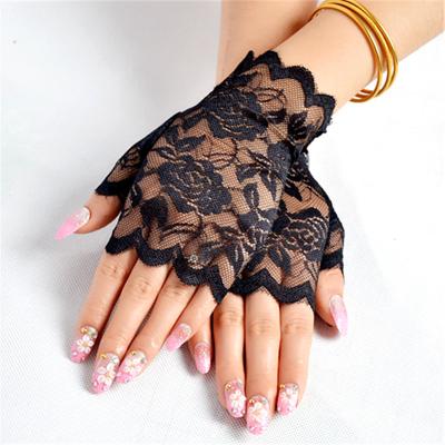 China Summer Mittens Sex Riding Gloves Women Half Finger Lace Car Slim Fingerless Breathable Training Mitts for sale