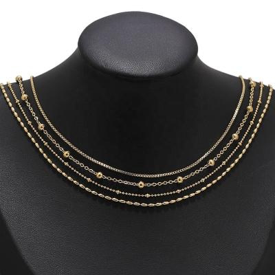 China Wholesale Retail CLASSIC Simple Women's Pearl Chain Women's Necklace 18K Stainless Steel O Word Clavicle Choker Jewelry Accessories for sale