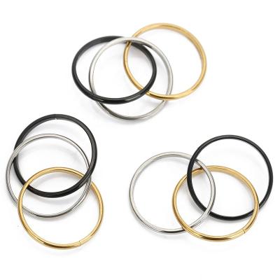 China 3pcs Stainless Steel Gold Color CLASSIC Ring Clasped Charms Connectors For Jewelry Making Necklace Pendants Accessories for sale