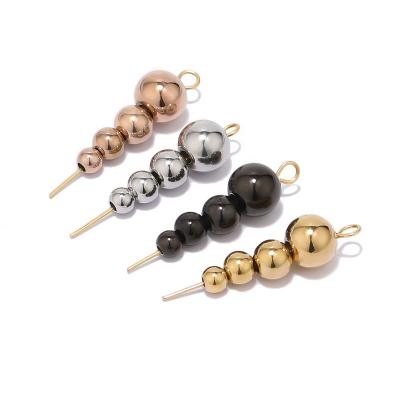 China DIY Jewelry Making Accessories Stainless Steel Bead Charm Rose Gold Color Black Spacer Loose Beads DIY Bracelets Necklace Jewelry Making for sale