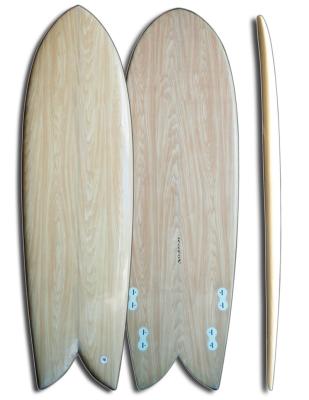 China Epoxy Paulownia shortboard fish board unisex epoxy veneer surfboard wood for sale for sale