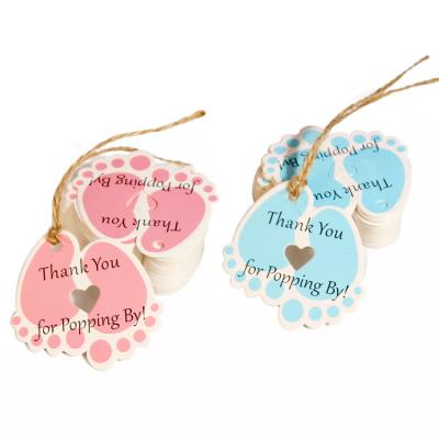 China Rope 6x6cm paper wrapper card+hemp paper tag for baby shower gift wrapping paper tagging card for sale