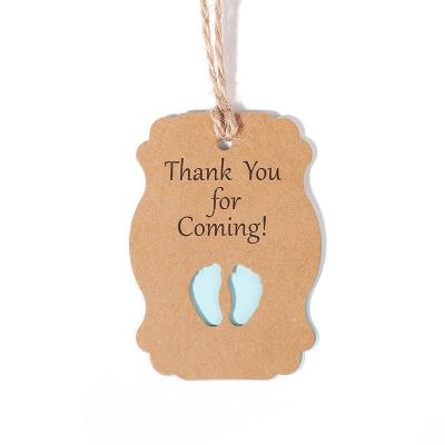 China Europe Hollow Thank You Gift Paper Tag For Baby Birthday Wrapping Paper Tag for sale